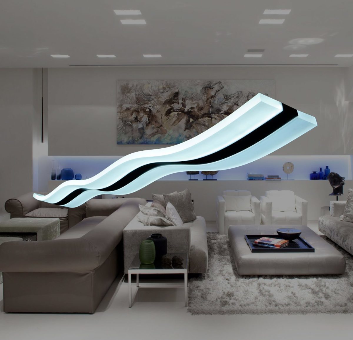 Modern Light Wave LED Pendant Light Fixture Ceiling Lamp Modern Modern Light Wave LED Pendant Light Fixture Ceiling Lamp Modern