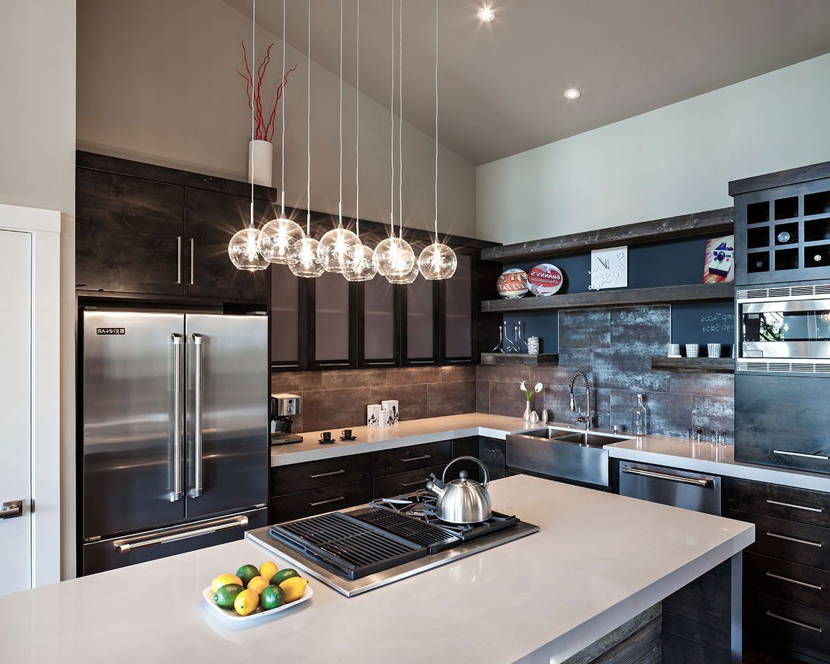 modern lighting over kitchen island