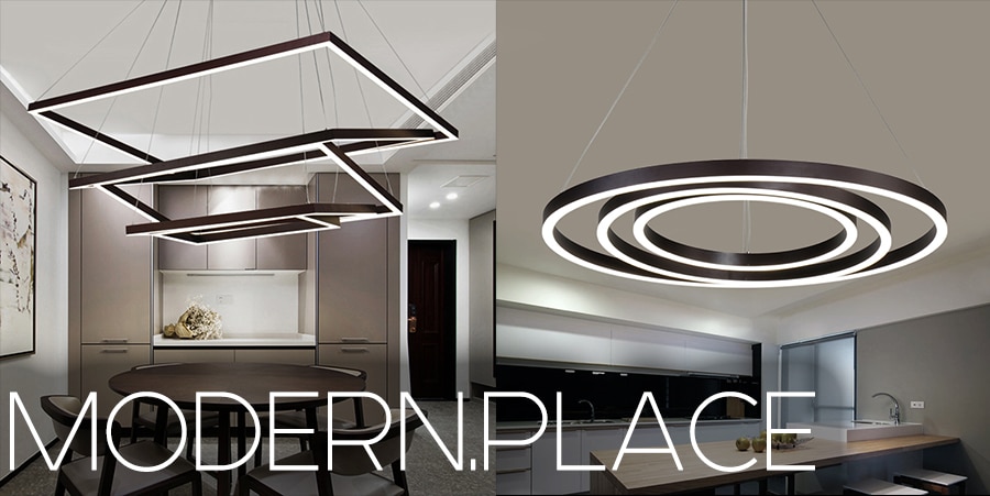 Contemporary kitchen lighting fixtures by ModernPlace in sleek designs.