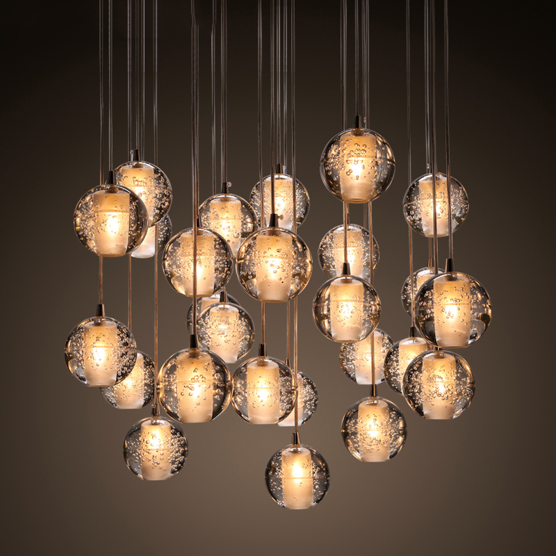 Pendulous 7 46 Light Glass Ball Fixture