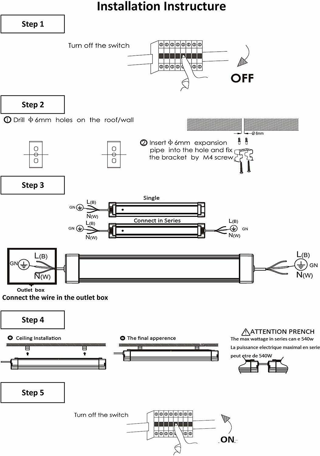 4FT IP66 Tri-Proof LED Light
